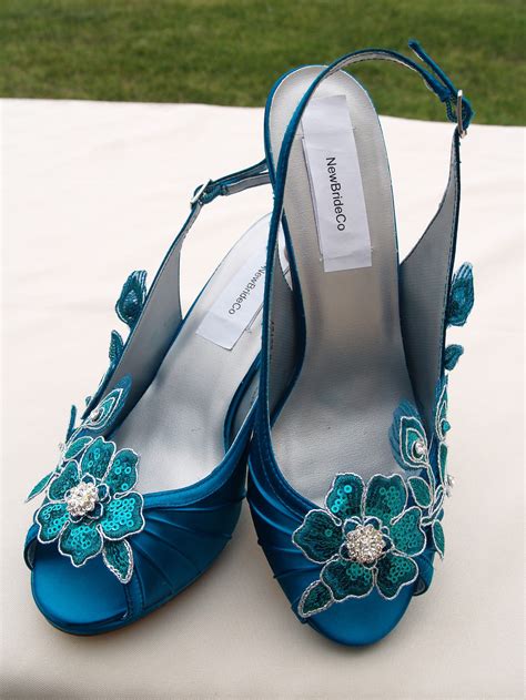 teal wedding heels